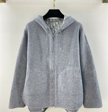 dior hooded knitted coat
