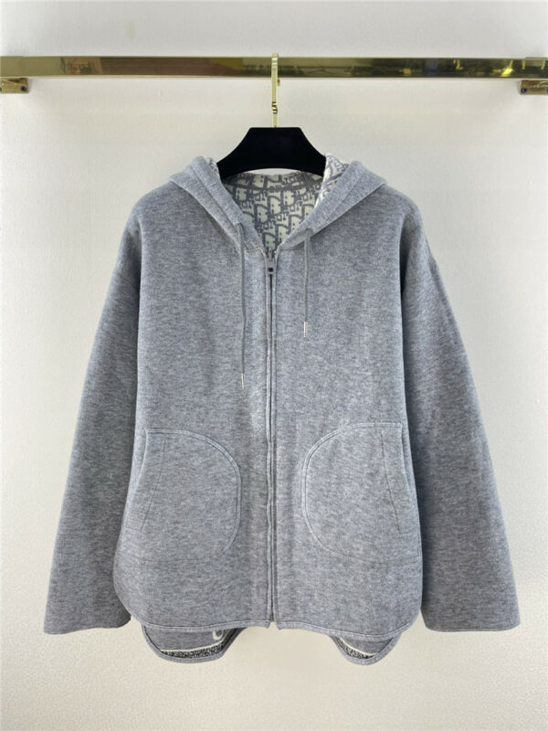 dior hooded knitted coat