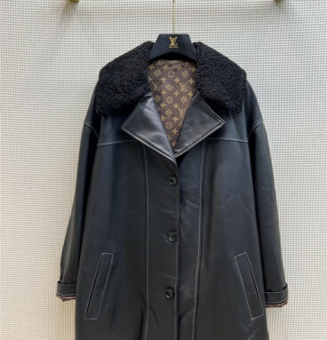 louis vuitton lv sheepskin leather jacket