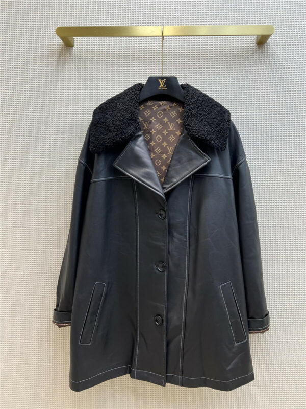 louis vuitton lv sheepskin leather jacket