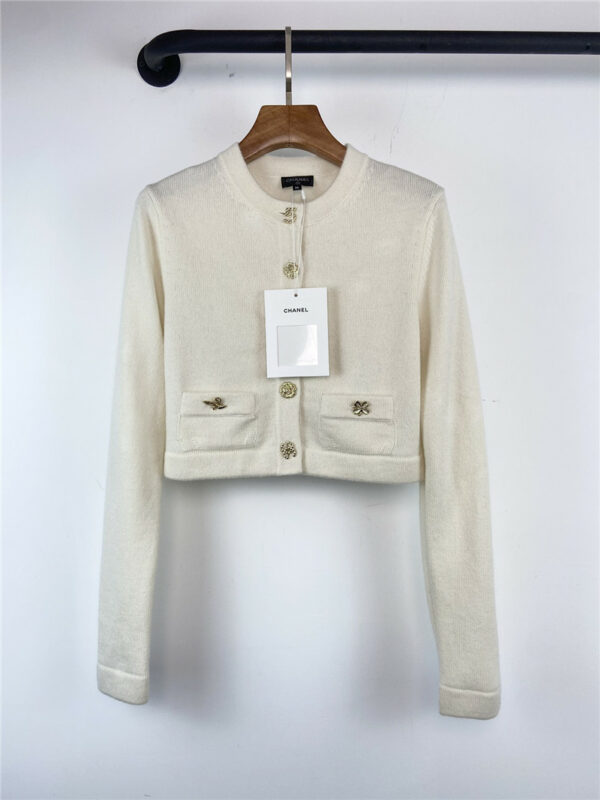 chanel cropped cashmere cardigan