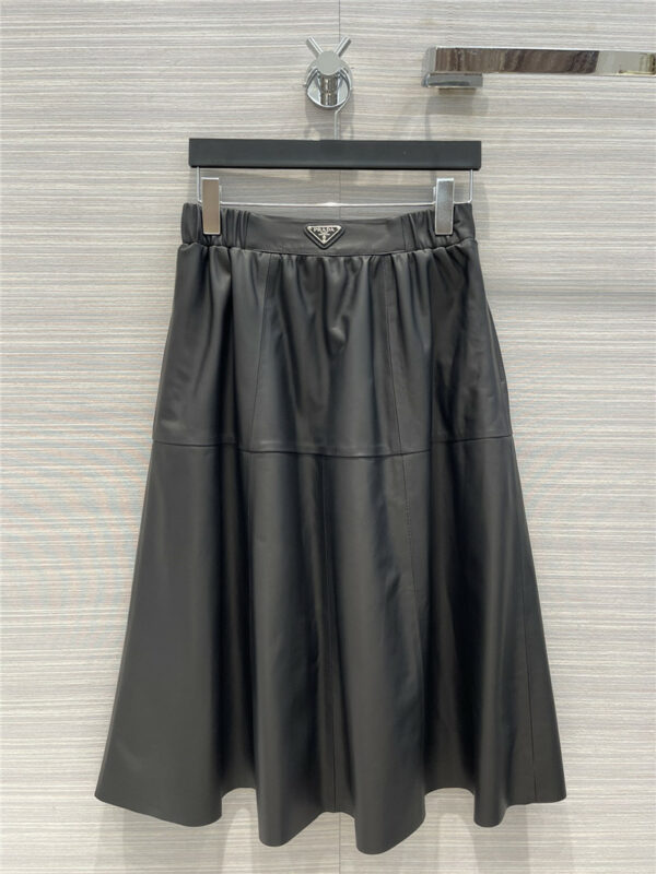 prada swing leather skirt