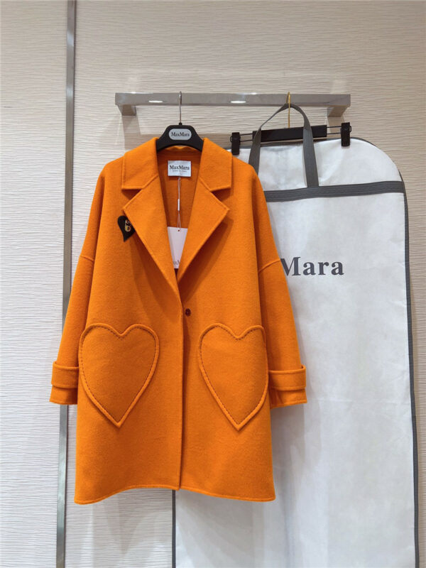 max mara logo cashmere wool coat
