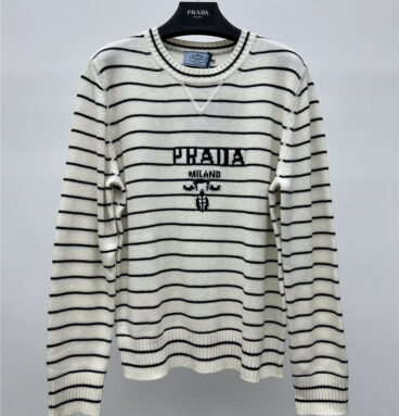 prada striped knitted sweater