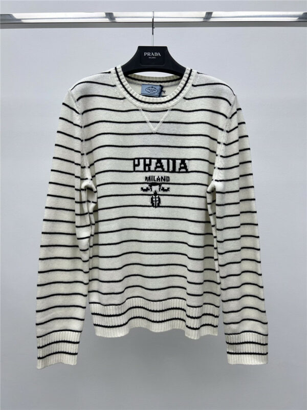 prada striped knitted sweater