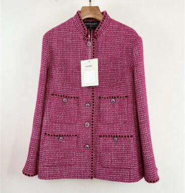chanel purple tweed coat