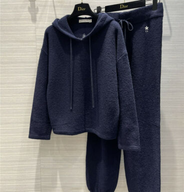 dior lamb wool hooded sports suit