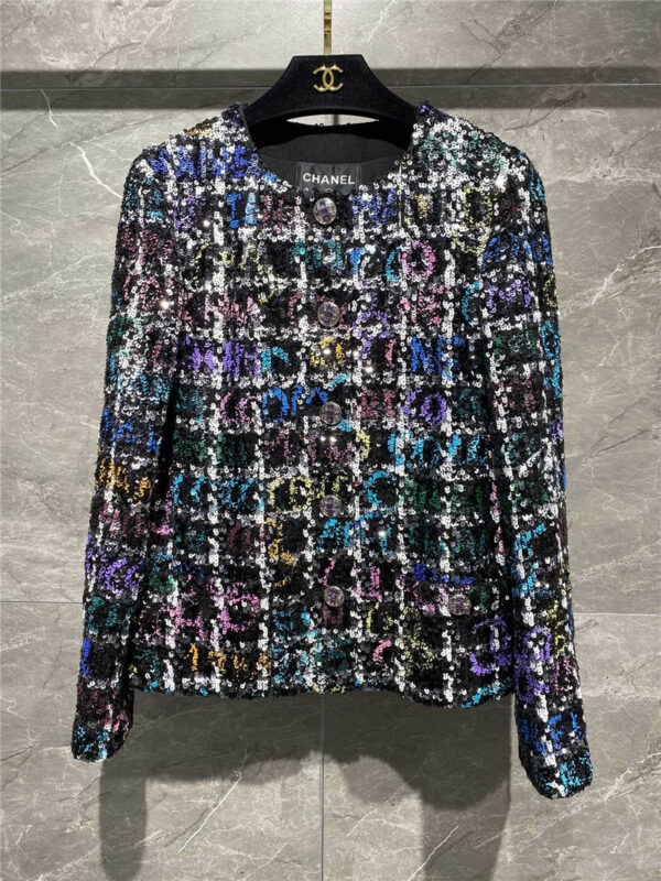 chanel colorful sequin coat