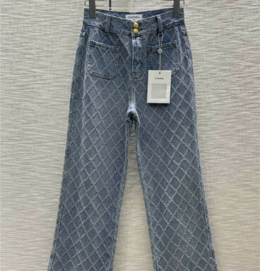 chanel diamond wide leg jeans