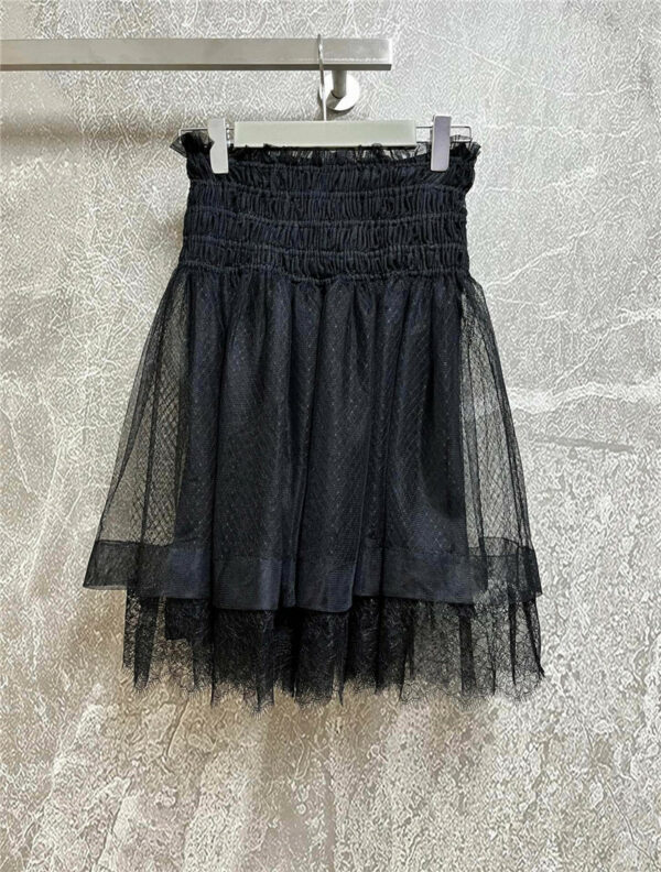 dior ruffled mesh skirt