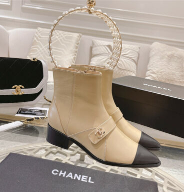 chanel pointed toe ankle boots