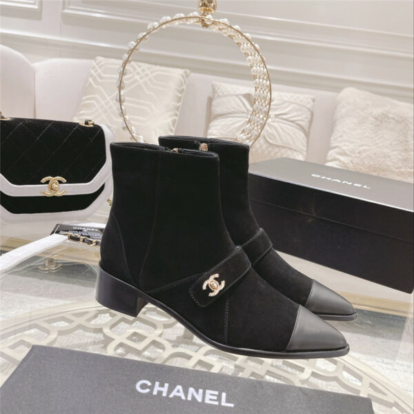 chanel pointed toe ankle boots