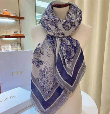dior print shawl scarf