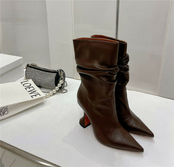 amina muaddi leather ankle boots