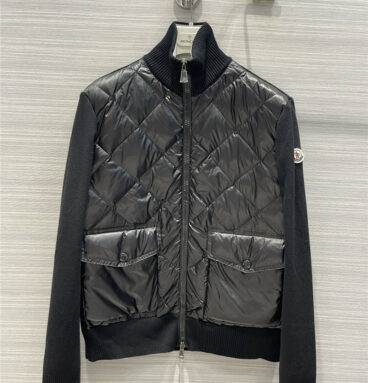 moncler knitted panel down jacket