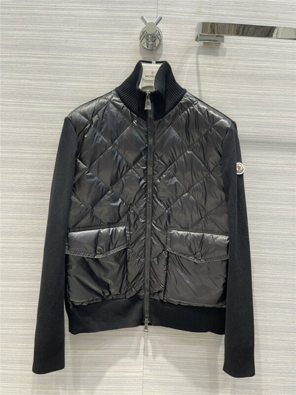 moncler knitted panel down jacket