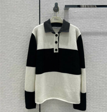 dior polo collar knitted sweater