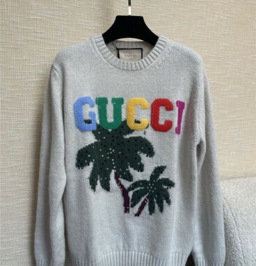 gucci 3D flocked colorful logo sweater