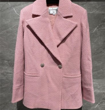 chanel pink wool coat
