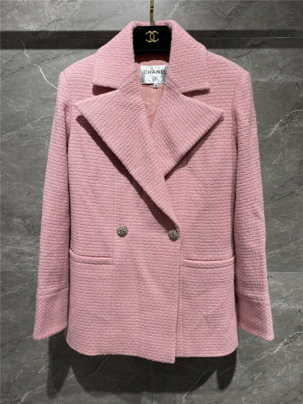chanel pink wool coat