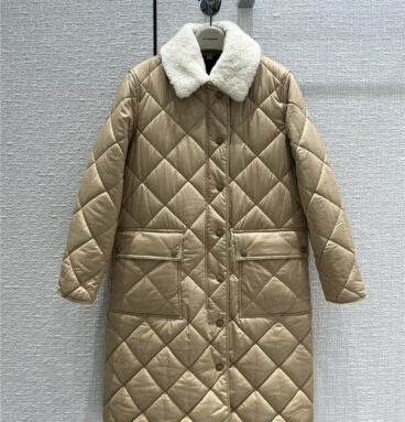 burberry diamond-quilted quilted quilted long coat