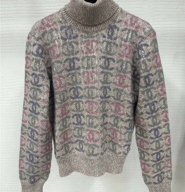 chanel sequin-print cashmere sweater