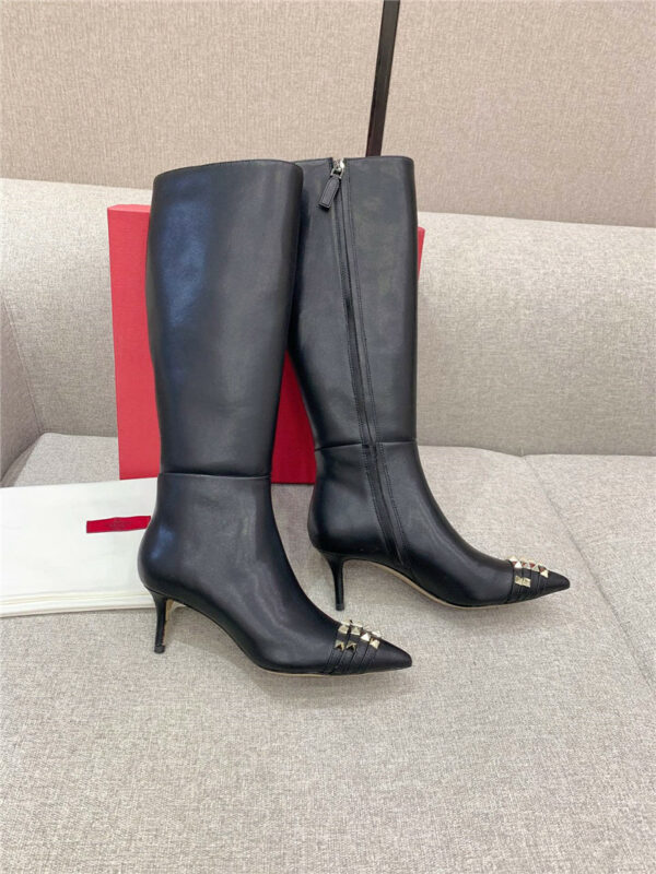 valentino pointed toe stud boots