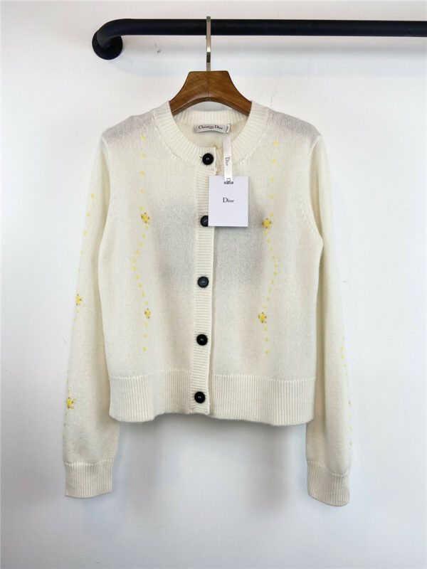 dior CD embroidered cashmere cardigan