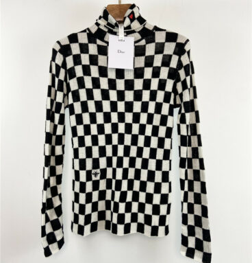 dior CD checkerboard turtleneck sweater
