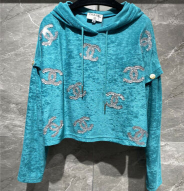 chanel logo hooded sweater