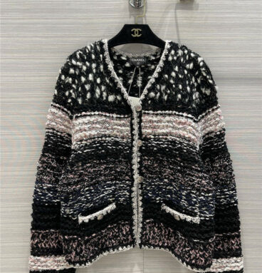chanel handmade chain link knit coat