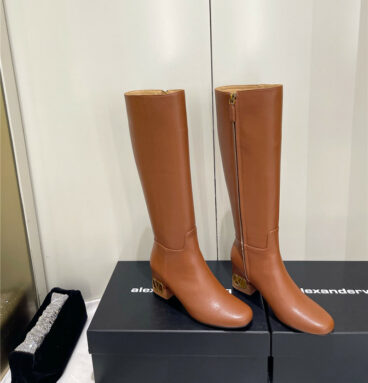valentino chunky heel long boots