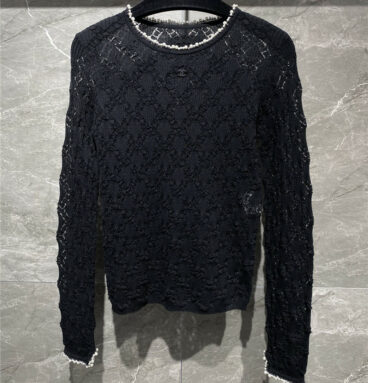 chanel pearl knit top