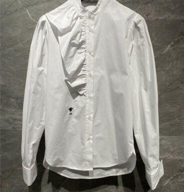dior embroidered bee ruffled shirt