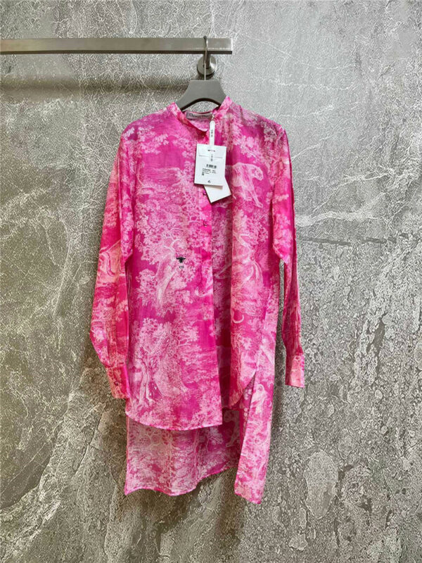 dior pink animal print shirt