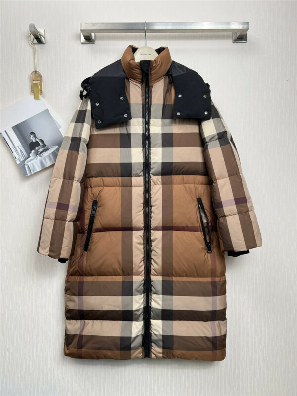 burberry hooded long down jacket