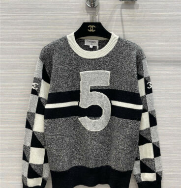 chanel coco neige number 5 wool sweater