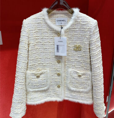 chanel mink tweed coat