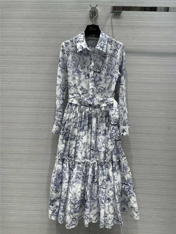 Dior vessel print long-sleeve dress