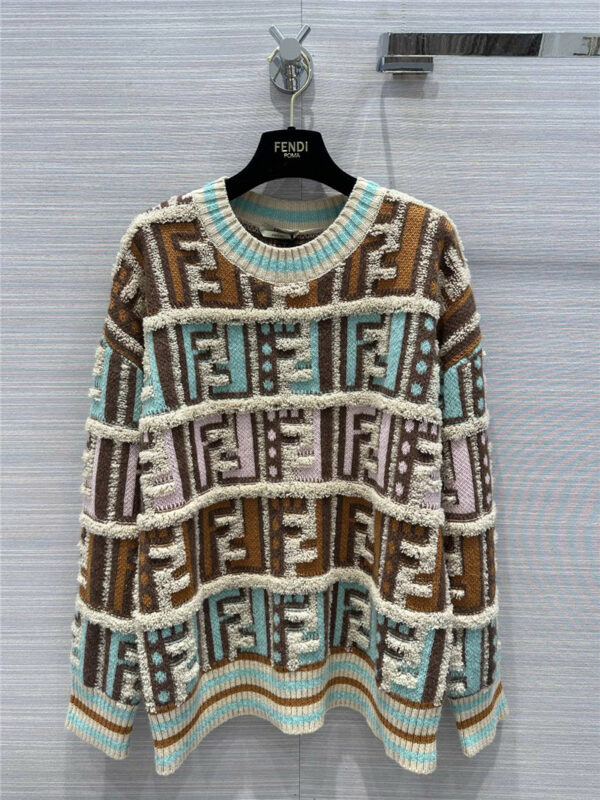 fendi FF full logo crewneck sweater