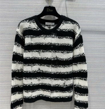 dior black and white striped sweater