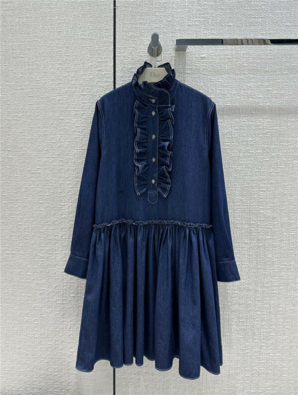 dior blue denim dress