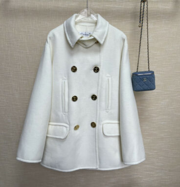 dior white reversible woolen coat