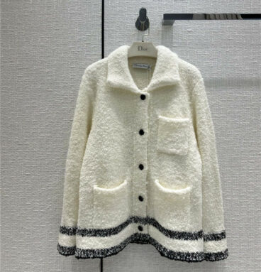 dior teddy wool hooded zip coat