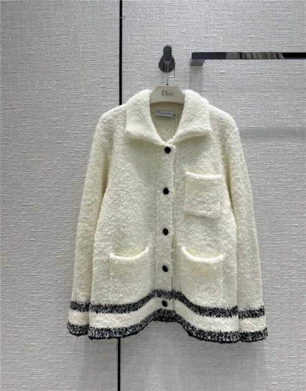 dior teddy wool hooded zip coat