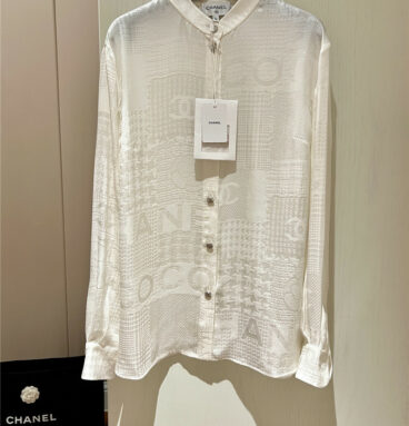 chanel white silk shirt