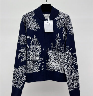 dior print knitted jacket