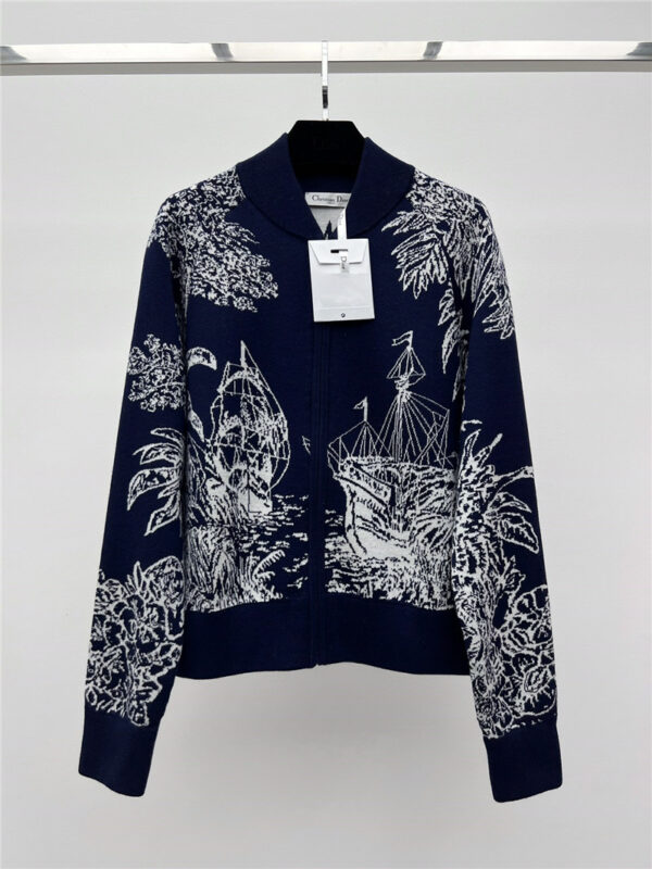 dior print knitted jacket