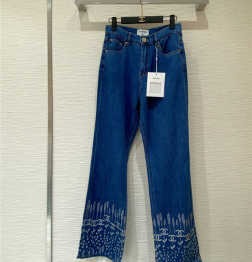 chanel high-rise straight-leg wide-leg jeans