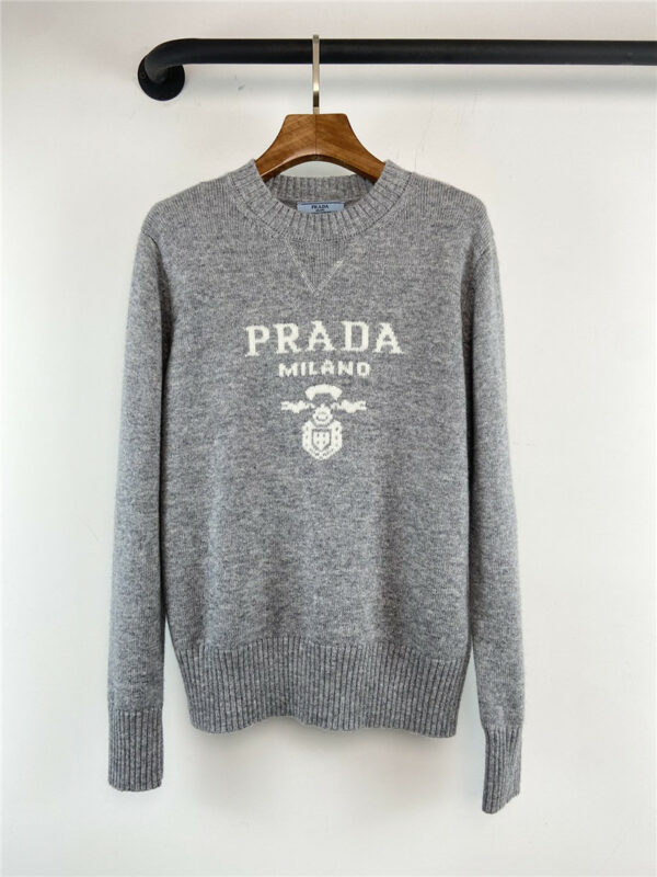prada logo jacquard sweater